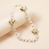 Cute Butterfly Heart Beaded Bracelet Phone Chain Acrylic Colorful Candy Keychain