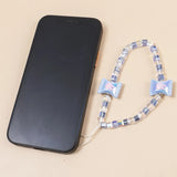 Cute Butterfly Heart Beaded Bracelet Phone Chain Acrylic Colorful Candy Keychain