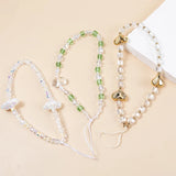 Cute Butterfly Heart Beaded Bracelet Phone Chain Acrylic Colorful Candy Keychain