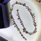 Crystal Zircon Heart Water Drop Choker Necklaces for Women