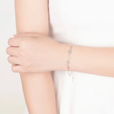 Cherry Blossom Bracelet 925 Sterling Silver Shining Flowers Charm Lady Jewelry