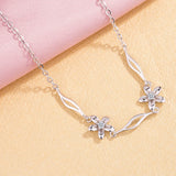 Cherry Blossom Bracelet 925 Sterling Silver Shining Flowers Charm Lady Jewelry