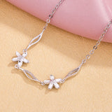 Cherry Blossom Bracelet 925 Sterling Silver Shining Flowers Charm Lady Jewelry