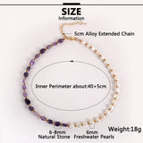 Sweet Choker Freshwater Pearls Choker BOHO Natural Stone Necklace