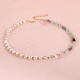 Sweet Choker Freshwater Pearls Choker BOHO Natural Stone Necklace