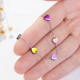 Colorful Heart Bracelet 925 Sterling Silver For Women Girls