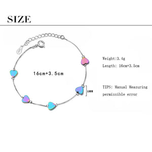 Colorful Stackable Love Heart Bracelet For Women