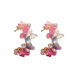 Colorful Acrylic Pearl Butterfly Geometric Hoop Earrings