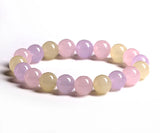 Three-colour Chalcedony Crystal Bracelet - Small Fresh Hand String Jewelry