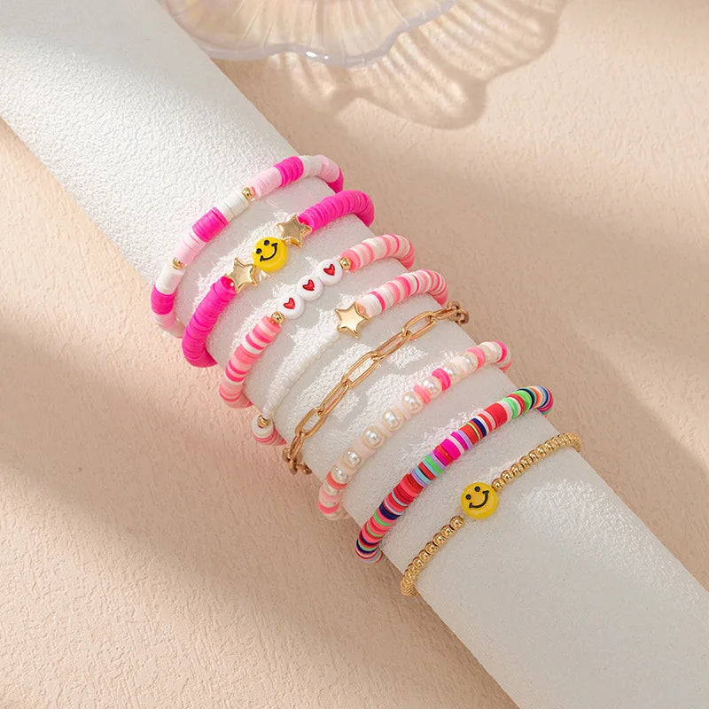 Soft Clay Surfing Bracelet for Women Crystal Jewelry