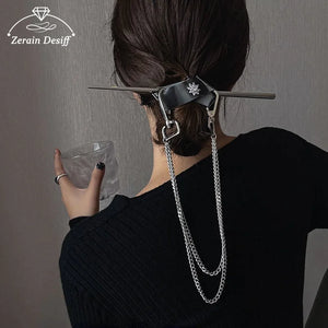 Summer Chain Tassel Hairpin Back Head Antique Hairpin Hair Ornament Tiara