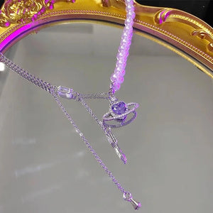 Sweet Personality Pearl Heart Necklace Charm Crystal Love Choker Chain