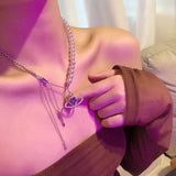 Sweet Personality Pearl Heart Necklace Charm Crystal Love Choker Chain