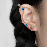 Stainless Steel Cross Moon Cartilage Stud Earrings