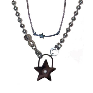 Y2K Accessories Star Pentagram Pendant Necklace Set