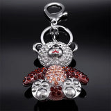 Crystal Bear Teddy Doll Keychain Rhinestone Cartoon Animal Charm Keyring