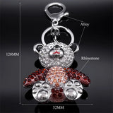 Crystal Bear Teddy Doll Keychain Rhinestone Cartoon Animal Charm Keyring