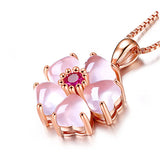 Crystal Pink Blossom Necklace Choker Silver 925 Jewelry