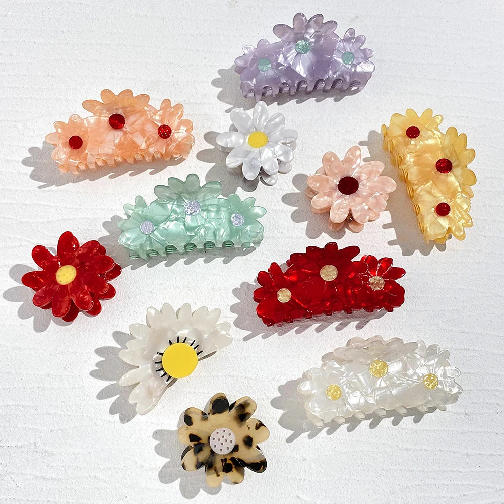 Colorful Flower Shark Hair Claw For Women Hair Clip Hairpin Barrettes