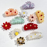Colorful Flower Shark Hair Claw For Women Hair Clip Hairpin Barrettes