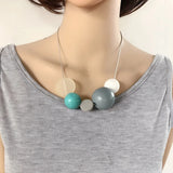 Sweet Ball Charm Natural Stone Geometric Necklace Choker