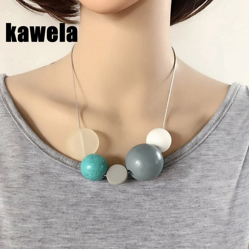Sweet Ball Charm Natural Stone Geometric Necklace Choker