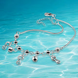 Sweet Cat Anklet Ladies 925 Sterling Silver Bell Anklet Foot Accessories