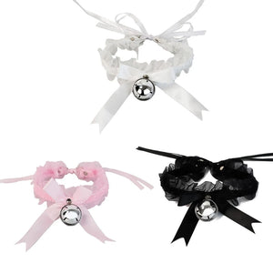 Punk Choker Necklaces for Women - Ruffle Ribbon Cat Ornaments