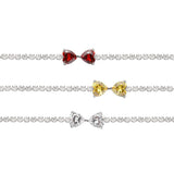 Colored Zircon Bow Bracelet 18k Plated