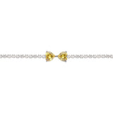 Colored Zircon Bow Bracelet 18k Plated