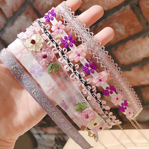Pink Purple Lace Flower Fairy Choker Necklace