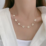 Sweet Daisy Flower Choker Women Necklace Short Clavicle Chain Enamel Wedding