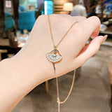 Ballerina Girl Crystal Zircon Pendant Necklace Gift