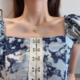 Ballerina Girl Crystal Zircon Pendant Necklace Gift