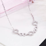 925 Silver Round Bracelet Crystal Concentric Women Lady Jewelry