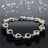 925 Silver Heart Zirconia Bracelet Engagement Party Christmas Gift