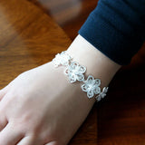 Bauhinia Flower Bracelet 925 Sterling Silver Women's Jewelry