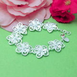 Bauhinia Flower Bracelet 925 Sterling Silver Women's Jewelry