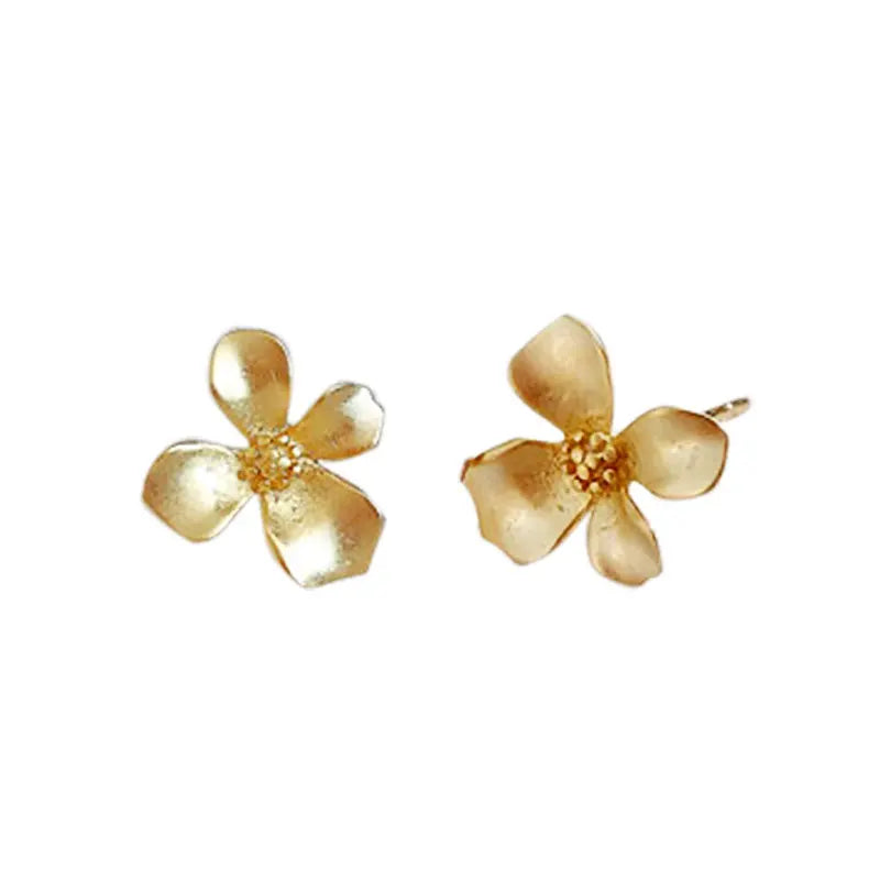 Flower Shape 925 Sterling Silver Stud Earrings Women Wedding Jewelry