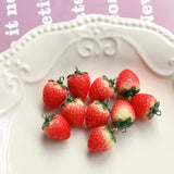 Sweet Fruit Strawberry 3D Pendant DIY Jewelry Earrings Keychain Bag Material