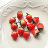 Sweet Fruit Strawberry 3D Pendant DIY Jewelry Earrings Keychain Bag Material