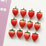 Sweet Fruit Strawberry 3D Pendant DIY Jewelry Earrings Keychain Bag Material