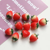 Sweet Fruit Strawberry 3D Pendant DIY Jewelry Earrings Keychain Bag Material