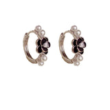 Elegant Camellia Pearl Earrings