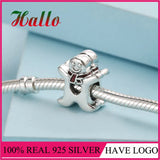 Gingerbread Man Enamel Bead 925 Sterling Silver Charm for Bracelet