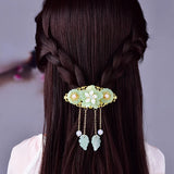 Sweet Glazed Flower Hairpin Ponytail Decoration Ethnic Style Lady Jewelry
