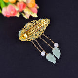 Sweet Glazed Flower Hairpin Ponytail Decoration Ethnic Style Lady Jewelry