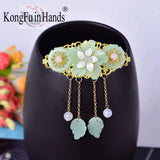 Sweet Glazed Flower Hairpin Ponytail Decoration Ethnic Style Lady Jewelry