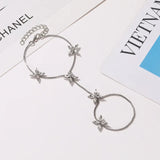 Zircon Star Bracelet for Women Four Leaf Flower Jewelry
