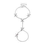 Zircon Star Bracelet for Women Four Leaf Flower Jewelry